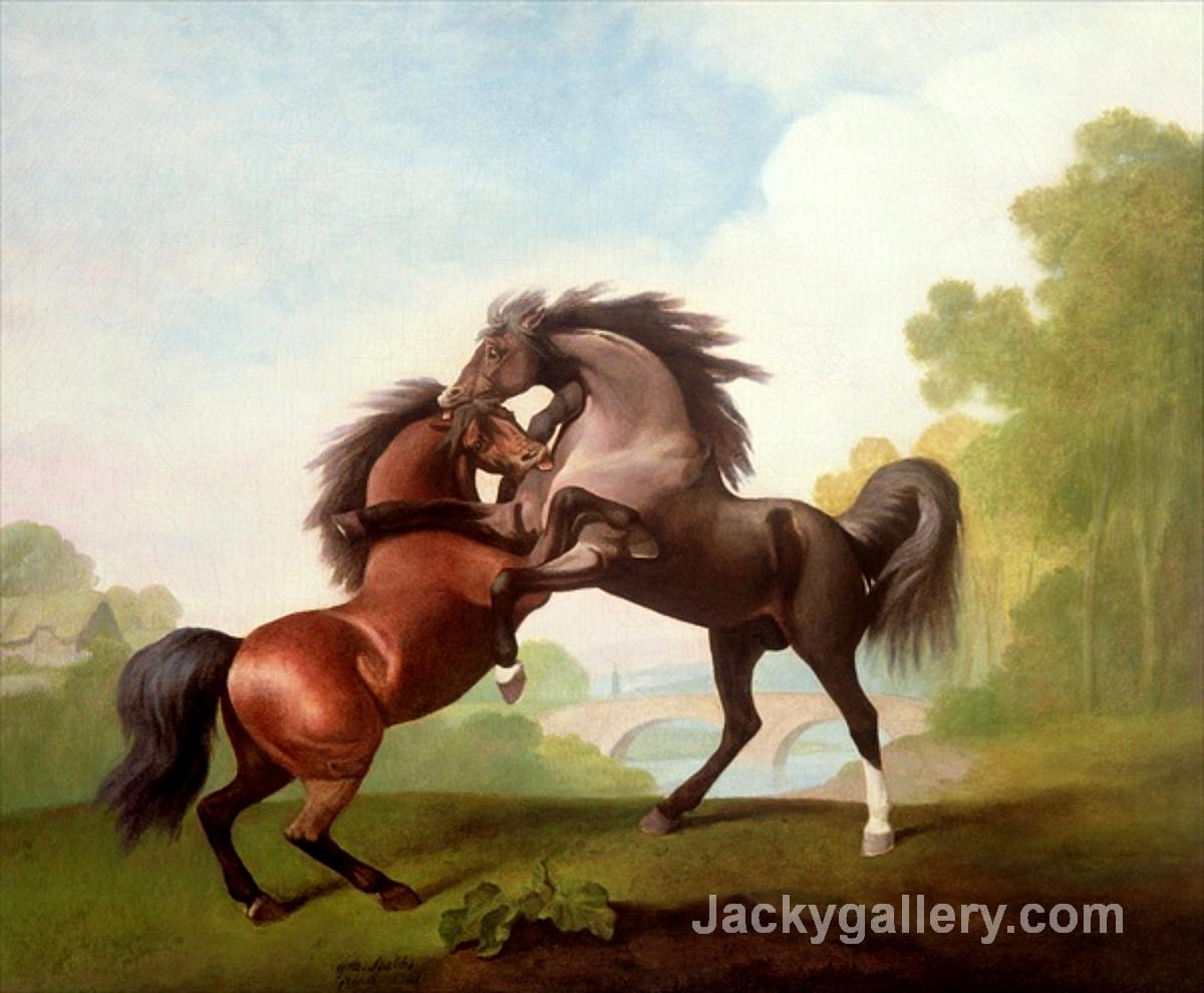 Fighting Stallions by George Stubbs paintings reproduction